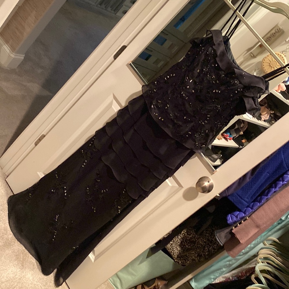 Marsoni Black Beaded Evening Dress